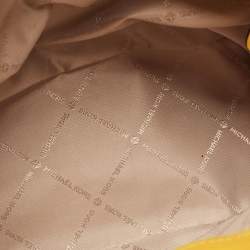 Pre Owned MICHAEL Michael Kors Yellow Saffiano Leather Extra-Small Jet Set Travel Tote