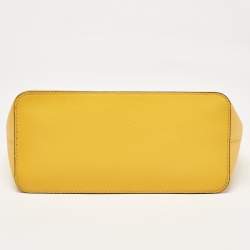 Pre Owned MICHAEL Michael Kors Yellow Saffiano Leather Extra-Small Jet Set Travel Tote