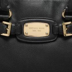 Pre Owned MICHAEL Michael Kors Black Leather Large Hamilton North South Tote