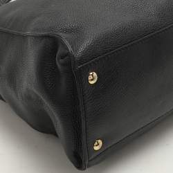 Pre Owned MICHAEL Michael Kors Black Leather Large Hamilton North South Tote