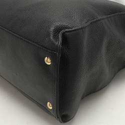 Pre Owned MICHAEL Michael Kors Black Leather Large Hamilton North South Tote