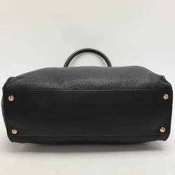 Pre Owned MICHAEL Michael Kors Black Leather Large Hamilton North South Tote