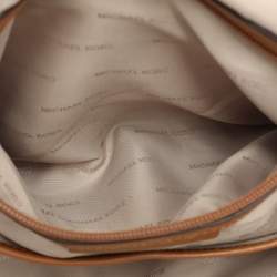Pre Owned Michael Kors Dark Brown Signature Coated Canvas and Leather Fulton Hobo