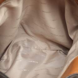 Pre Owned Michael Kors Dark Brown Signature Coated Canvas and Leather Fulton Hobo