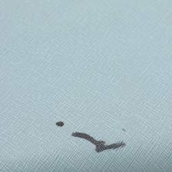 Pre Owned Michael Kors Blue Leather Zip Around Wallet