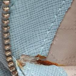 Pre Owned Michael Kors Blue Leather Zip Around Wallet