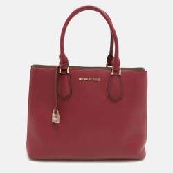 Pre Owned Michael Kors Burgundy Leather large Adele Tote