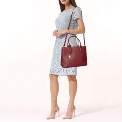 Pre Owned Michael Kors Burgundy Leather large Adele Tote