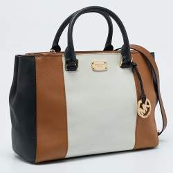 Michael Kors Tricolor Leather Double Zip Colorblock Tote