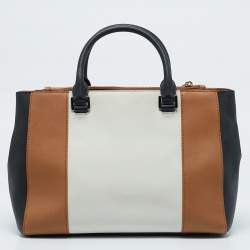 Michael Kors Tricolor Leather Double Zip Colorblock Tote