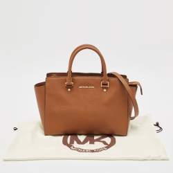Pre Owned Michael Kors Brown Leather Large Selma Tote
