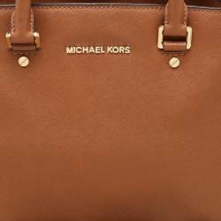 Pre Owned Michael Kors Brown Leather Large Selma Tote