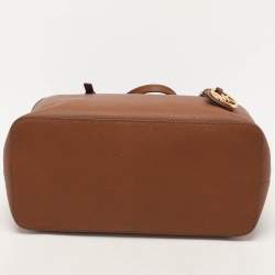 Michael Kors Brown Saffiano Leather Small Jet Set Travel Tote