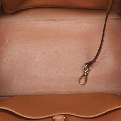 Michael Kors Brown Saffiano Leather Small Jet Set Travel Tote
