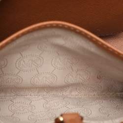 Michael Kors Brown Saffiano Leather Small Jet Set Travel Tote