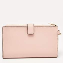 Pre Owned محفظة توري برش جيت سيت ترافيل كانفاس مقوى بني سحاب مزدوج حمالة معصم