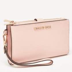 Pre Owned محفظة توري برش جيت سيت ترافيل كانفاس مقوى بني سحاب مزدوج حمالة معصم