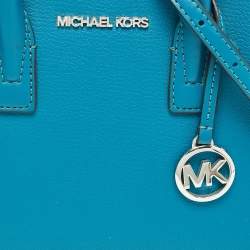 Pre Owned Michael Kors Blue Leather Small Avril Satchel