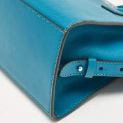 Pre Owned Michael Kors Blue Leather Small Avril Satchel