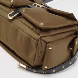 مملوكة مسبقًا Michael Kors Green/Black Studded Satin Olivia Shoulder Bag