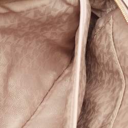 Pre Owned Michael Kors Light Pink Leather Lasercut East West Crossbody Bag