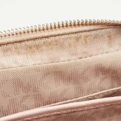 Pre Owned Michael Kors Light Pink Leather Lasercut East West Crossbody Bag