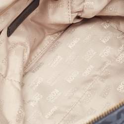 Pre Owned Michael Kors Navy Blue Signature Canvas and Leather Grayson Satchel