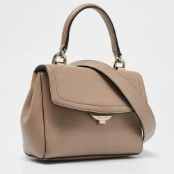 Michael Kors Beige Leather Extra Small Ava Top Handle Bag