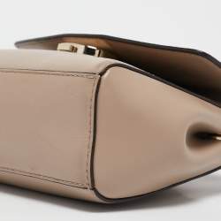 Michael Kors Beige Leather Extra Small Ava Top Handle Bag