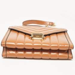 Michael Kors Brown Quilted Leather Large Whitney Shoulder Bag