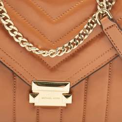 Michael Kors Brown Quilted Leather Large Whitney Shoulder Bag