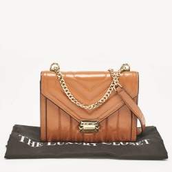 Michael Kors Brown Quilted Leather Large Whitney Shoulder Bag