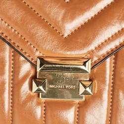 Michael Kors Brown Quilted Leather Large Whitney Shoulder Bag