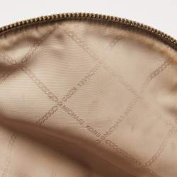 Michael Kors Brown Signature Coated Canvas and Leather Medium Rhea Backpack
