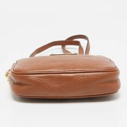 Michael Kors Brown Leather Mini Camera Crossbody Bag