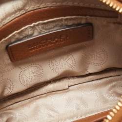 Michael Kors Brown Leather Mini Camera Crossbody Bag