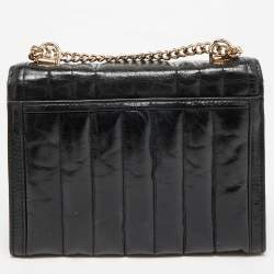 Michael Kors Black Quilted Glossy Leather Large Whitney Shoulder Bag