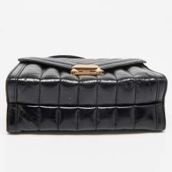 Michael Kors Black Quilted Glossy Leather Large Whitney Shoulder Bag