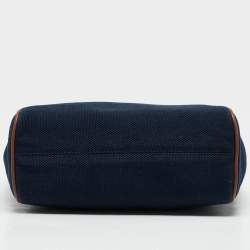 Michael Kors Navy Blue/Brown Canvas Small Talia Tote