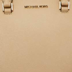 Pre Owned Michael Kors Beige Leather Small Idina Satchel