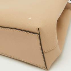 Pre Owned Michael Kors Beige Leather Small Idina Satchel