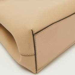 Pre Owned Michael Kors Beige Leather Small Idina Satchel