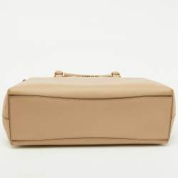 Pre Owned Michael Kors Beige Leather Small Idina Satchel