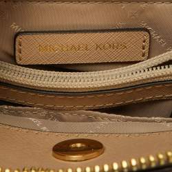 Pre Owned Michael Kors Beige Leather Small Idina Satchel