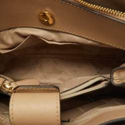 Pre Owned Michael Kors Beige Leather Small Idina Satchel