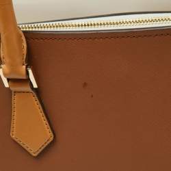 Michael Kors Brown/White Leather Large Hope Tote