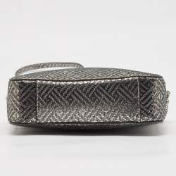 Pre Owned Michael Kors Metallic Grey Textured Suede Ginny Camera Crossbody Bag