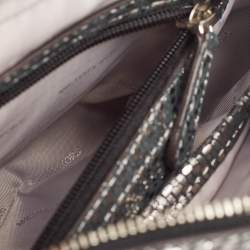 Pre Owned Michael Kors Metallic Grey Textured Suede Ginny Camera Crossbody Bag