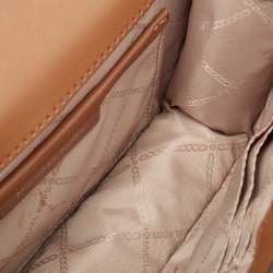 Pre Owned Michael Kors Brown Signature Canvas Large Heather Shoulder Bag