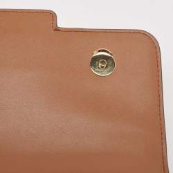 Pre Owned Michael Kors Brown Signature Canvas Large Heather Shoulder Bag